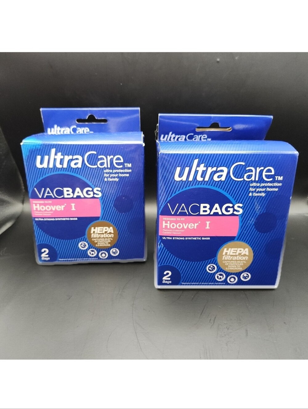 New Set of 2, 2 Pack Ultra Care HEPA Filtration Vacuum Bags Hoover I Canisters